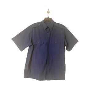 Harbor Bay Men Navy Blue Button Up Size 1 XLT